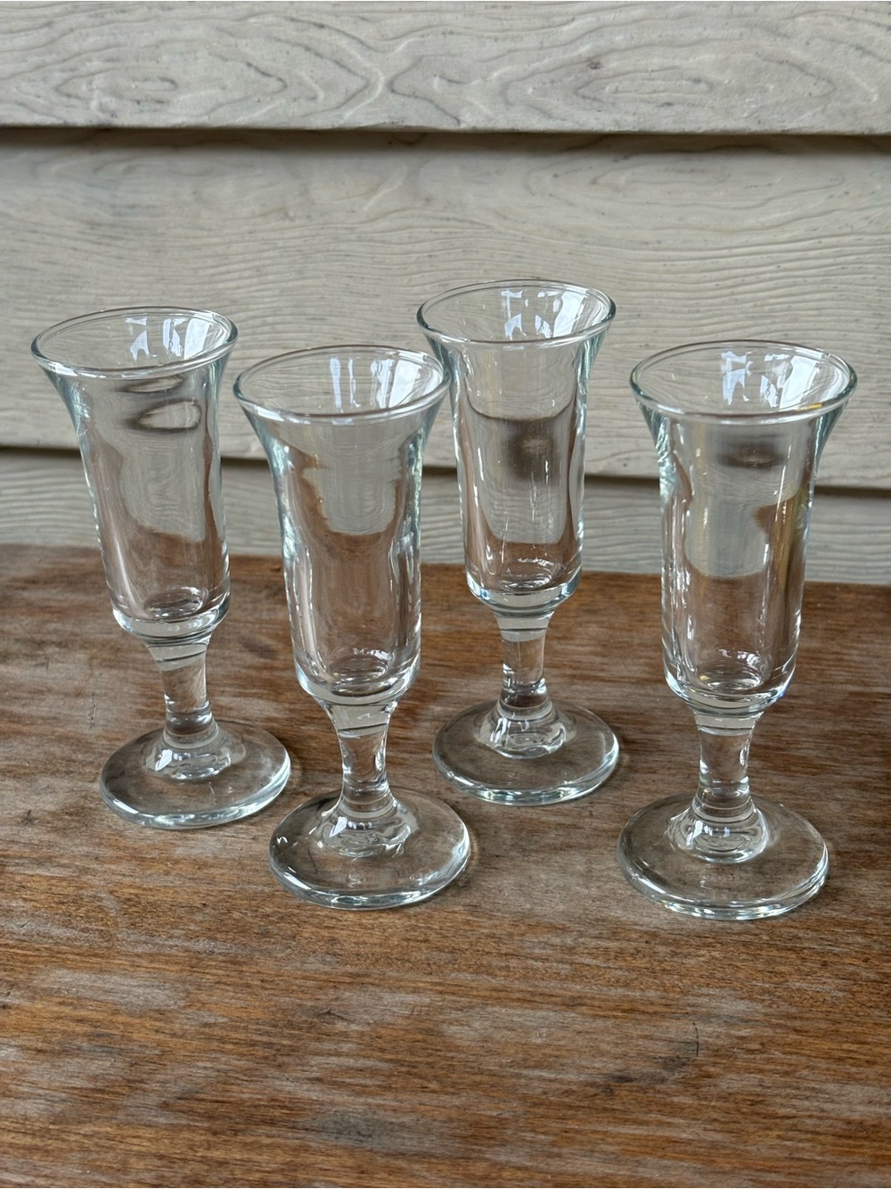 VTG Libbey Glass Co. mini clear cordial glasses designed for spirits